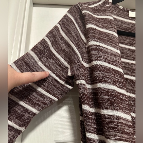 Vila Striped Long Sleeve Open Front Cardigan Sweater Women's Size M - Picture 3 of 8